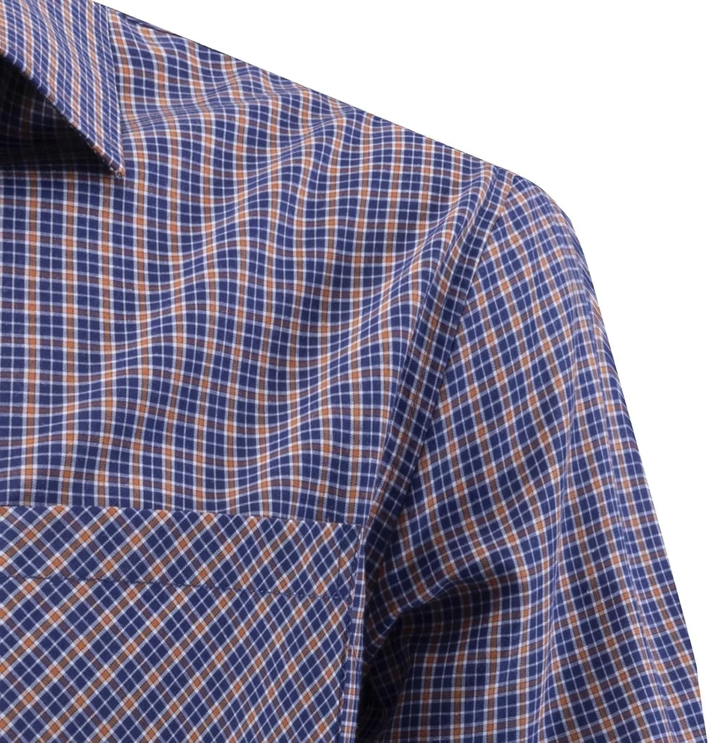 Мужская рубашка с длинным рукавом, кнопками и клетчатым принтом, хлопок, slim fit, для бизнес-кэжуал — фото 4