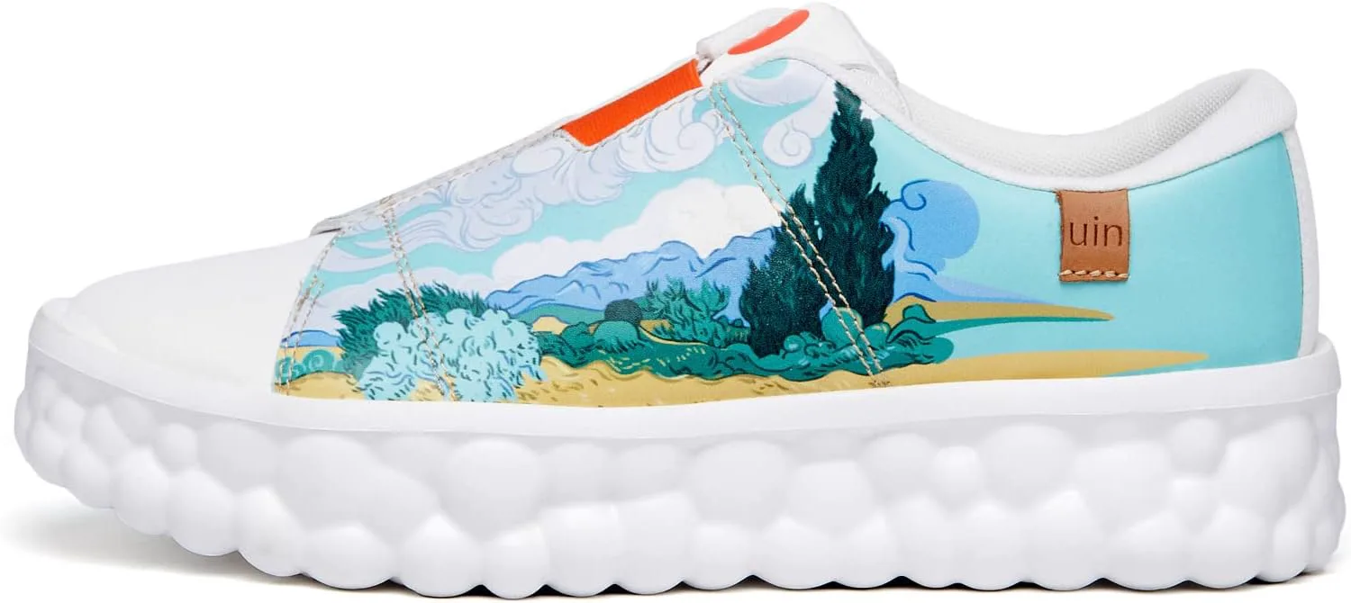 

Мужские модные кроссовки UIN Легкие прогулочные повседневные слипоны Художественно раскрашенные спортивные путешественные скейт-кроссовки Las Ramblas