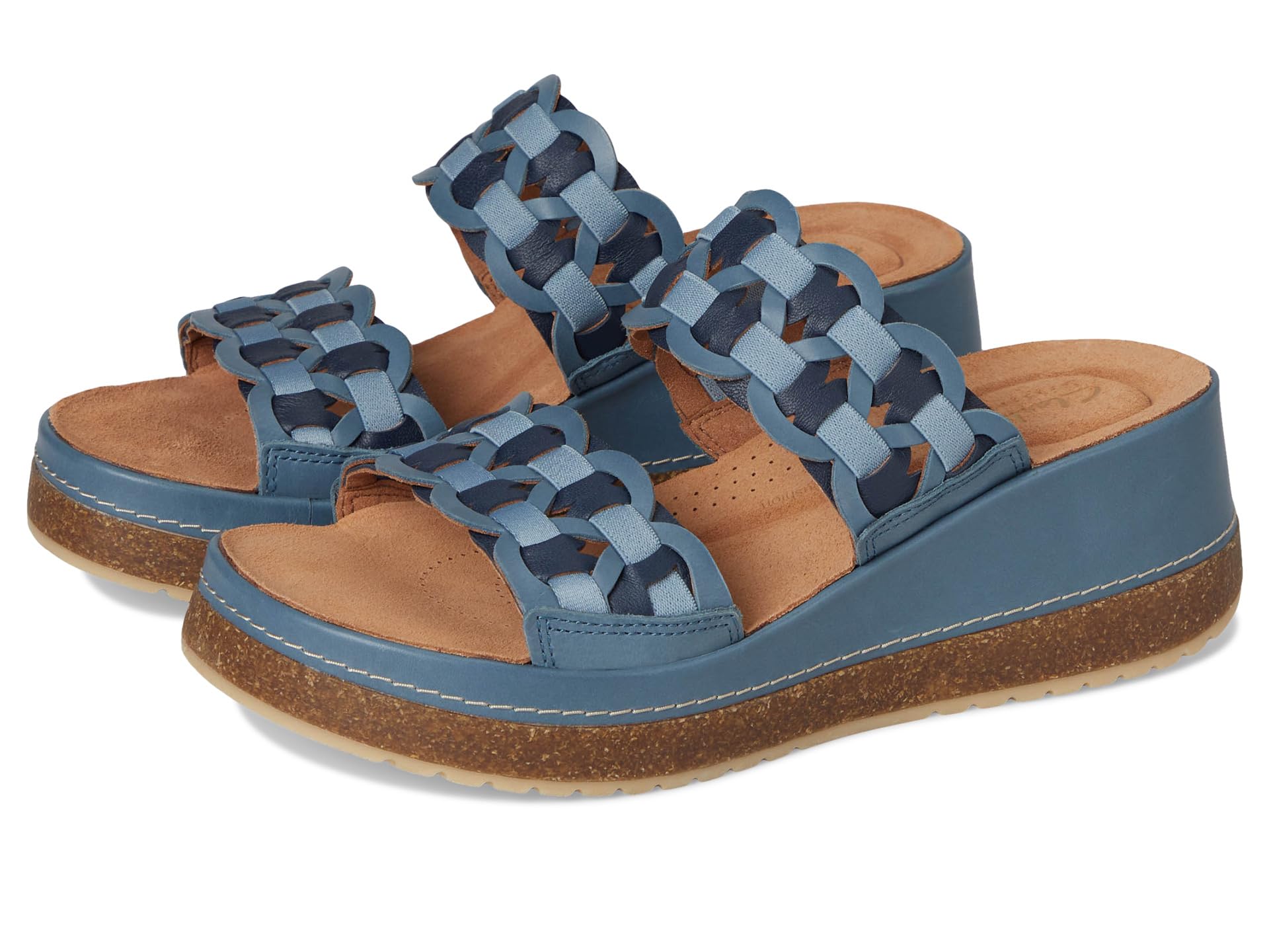Сандалии Clarks Kassanda Mule, цвет Blue Combi Leather
