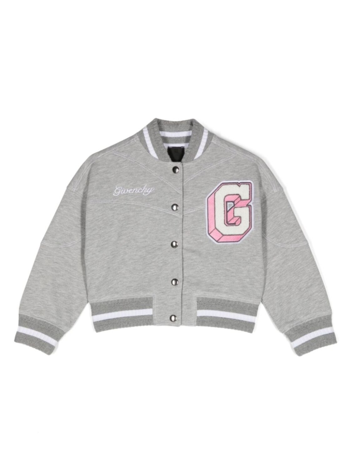 

Givenchy Kids куртка-бомбер с нашивкой-логотипом, серый