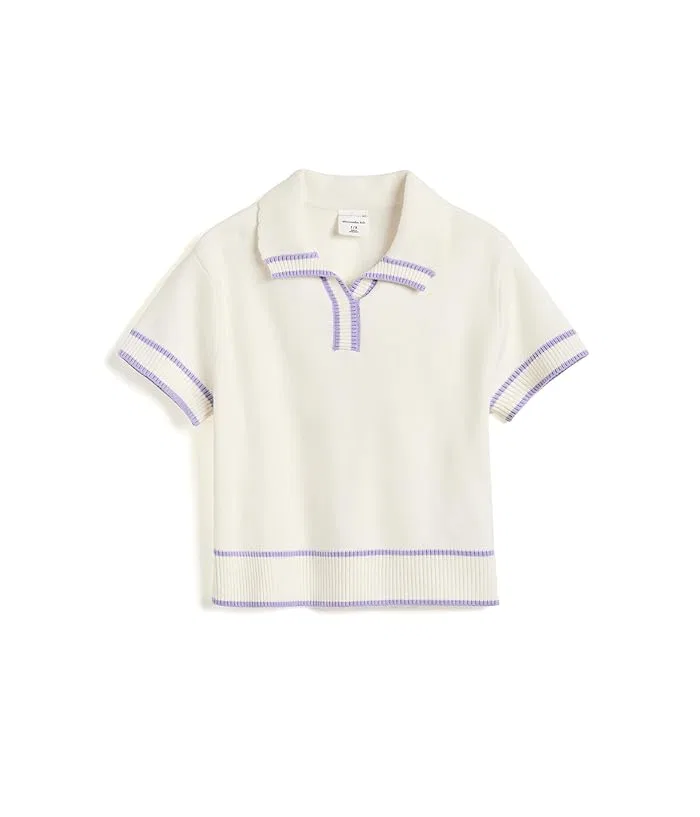 Свитер с воротником короткий рукав Abercrombie Kids, Black Beauty (beautiful Black)