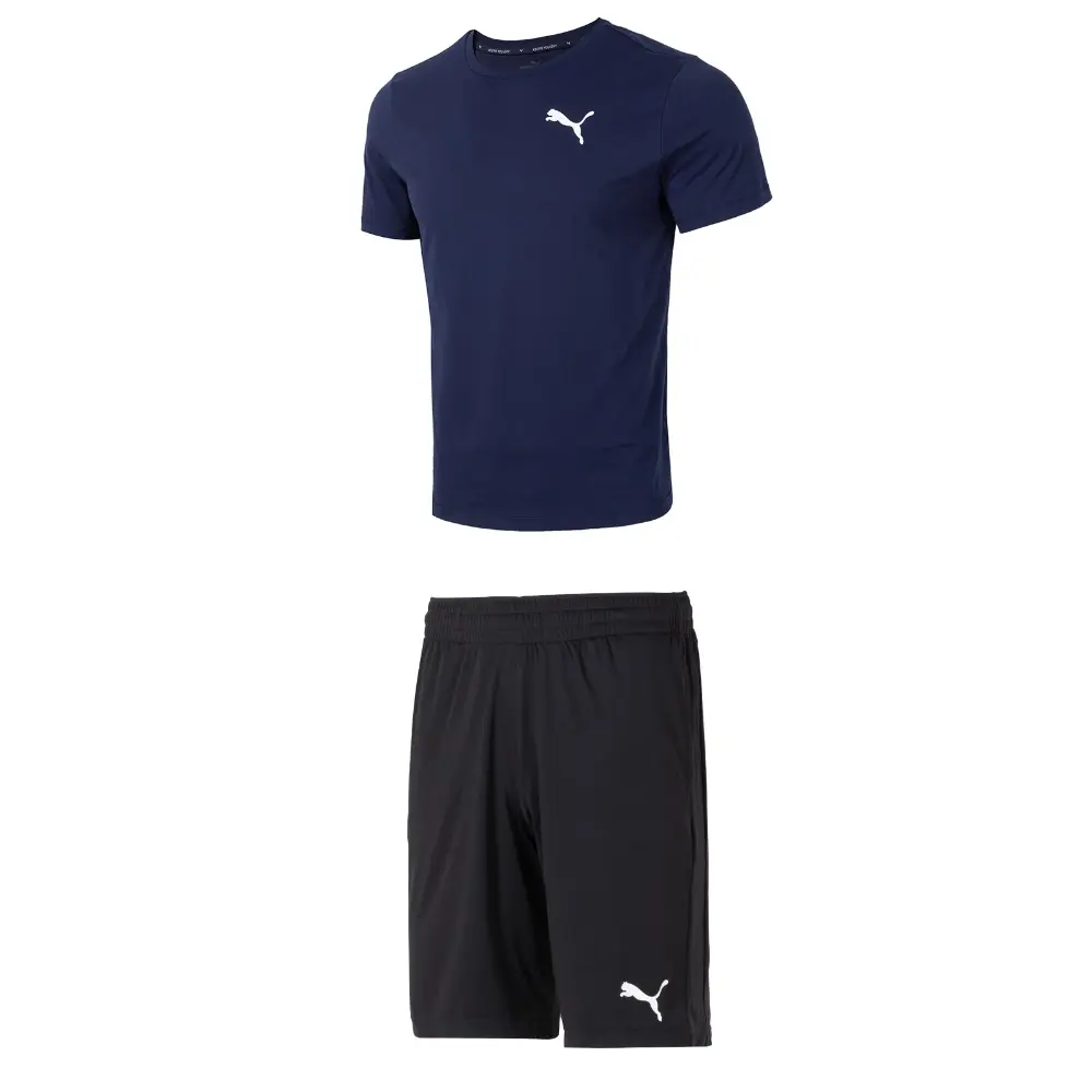 

Повседневный спортивный мужской костюм синего и черного цвета Puma, синий