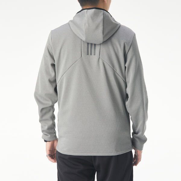 Куртка adidas Perfom Fl Jkt Solid Color Fleece Lined Stay Warm Hooded Jacket Gray, серый — фото 4