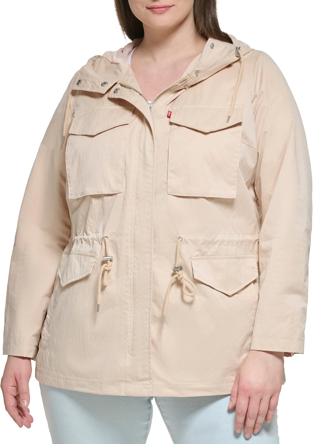 

Levi's Женская военная куртка с капюшоном и четырьмя карманами, Frappe