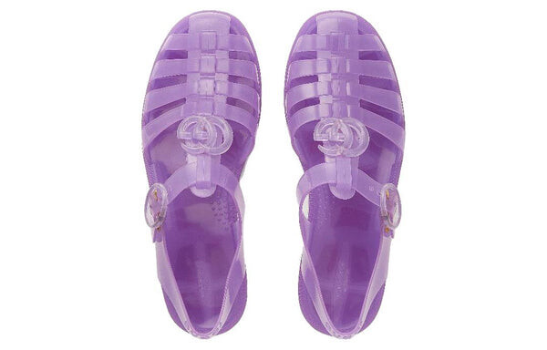 Сандалии embossed flat sandals 'purple' Gucci, фиолетовый — фото 4