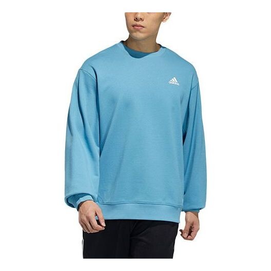 

Толстовка adidas Logo Sweat Solid Color Sports Round Neck Pullover Couple Style Blue, синий