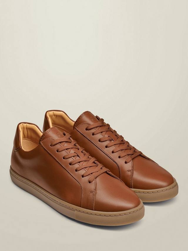 Кожаные кроссовки на шнуровке Charles Tyrwhitt, цвет Dark Tan — фото 2
