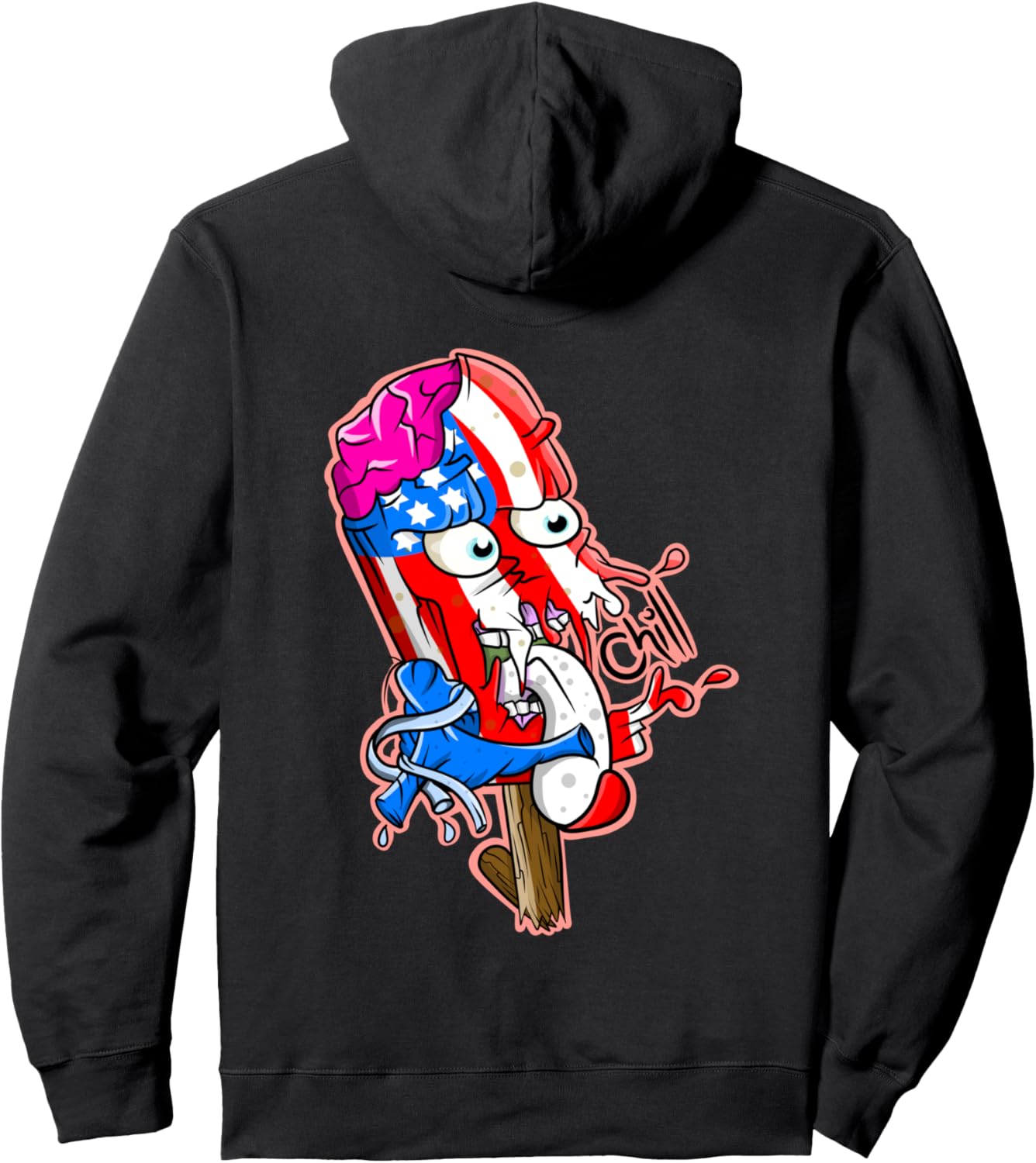 

Забавная толстовка с изображением американского флага на Хэллоуин и монстра Badly Drawn Beasts, черный