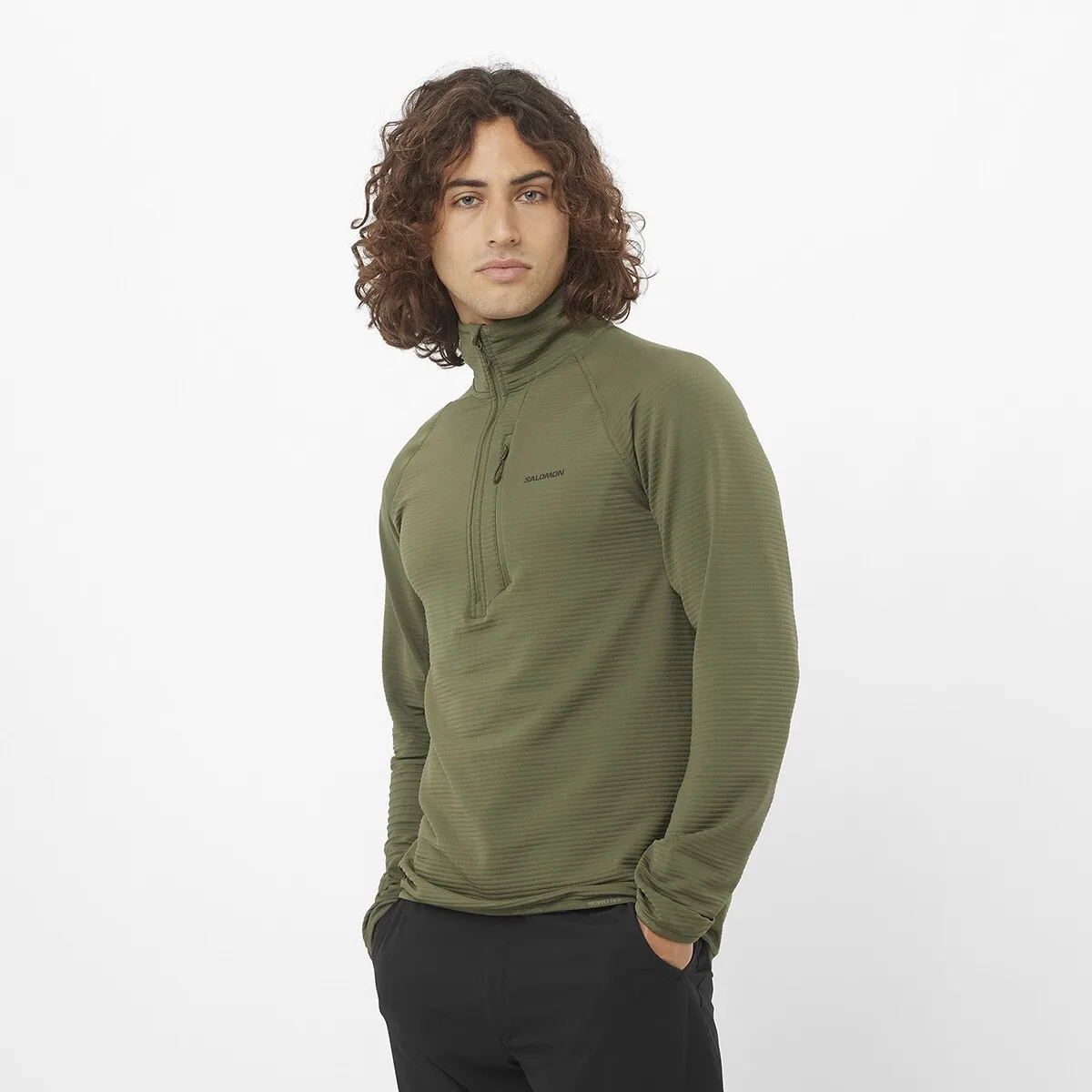 

Мужская легкая теплая куртка Salomon Essential Half-Zip Layer, серый