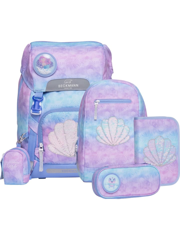 

BECKMANN Классический школьный рюкзак объемом 22 л, 6 предметов, цвет «Морская ракушка» (синий)