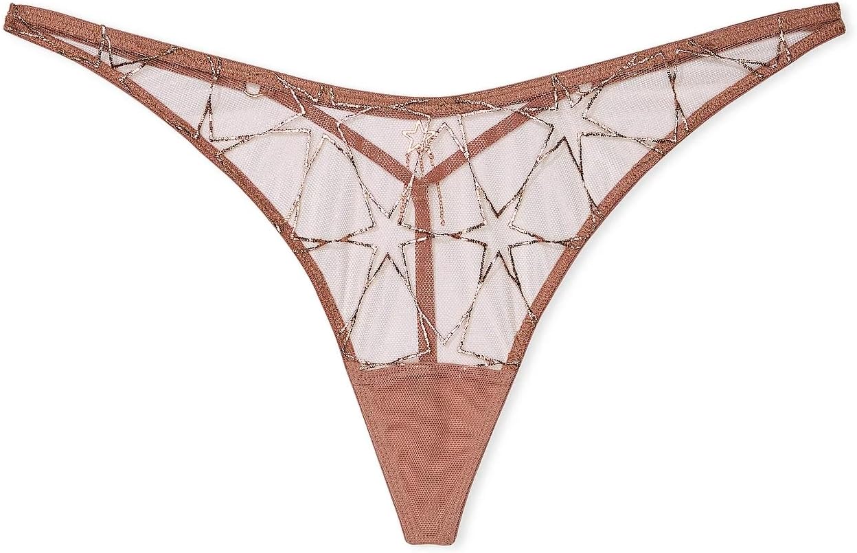 Трусики Victoria's Very Sexy Stardust с высокой ластовицей и вышивкой, цвет Gold Victoria's Secret — фото 3