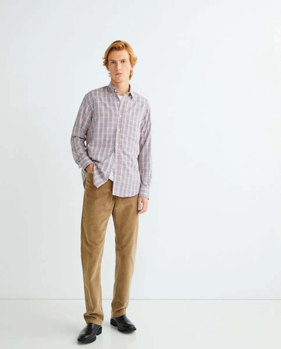 

Мужская рубашка в клетку с длинным рукавом Exigency, гранатовый