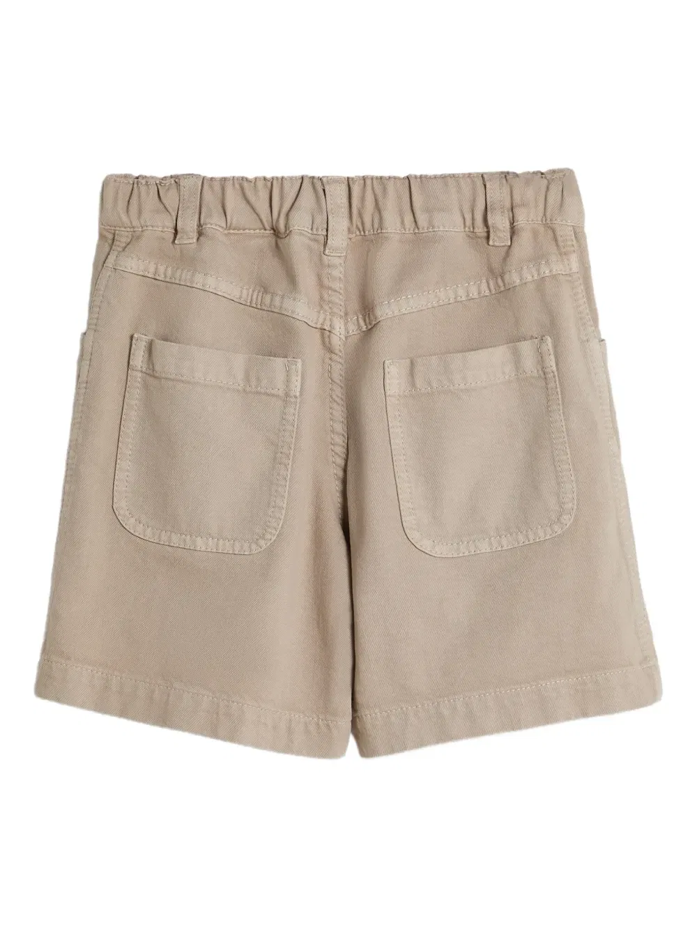 Джинсовые шорты со складками Brunello Cucinelli Kids, бежевый — фото 2