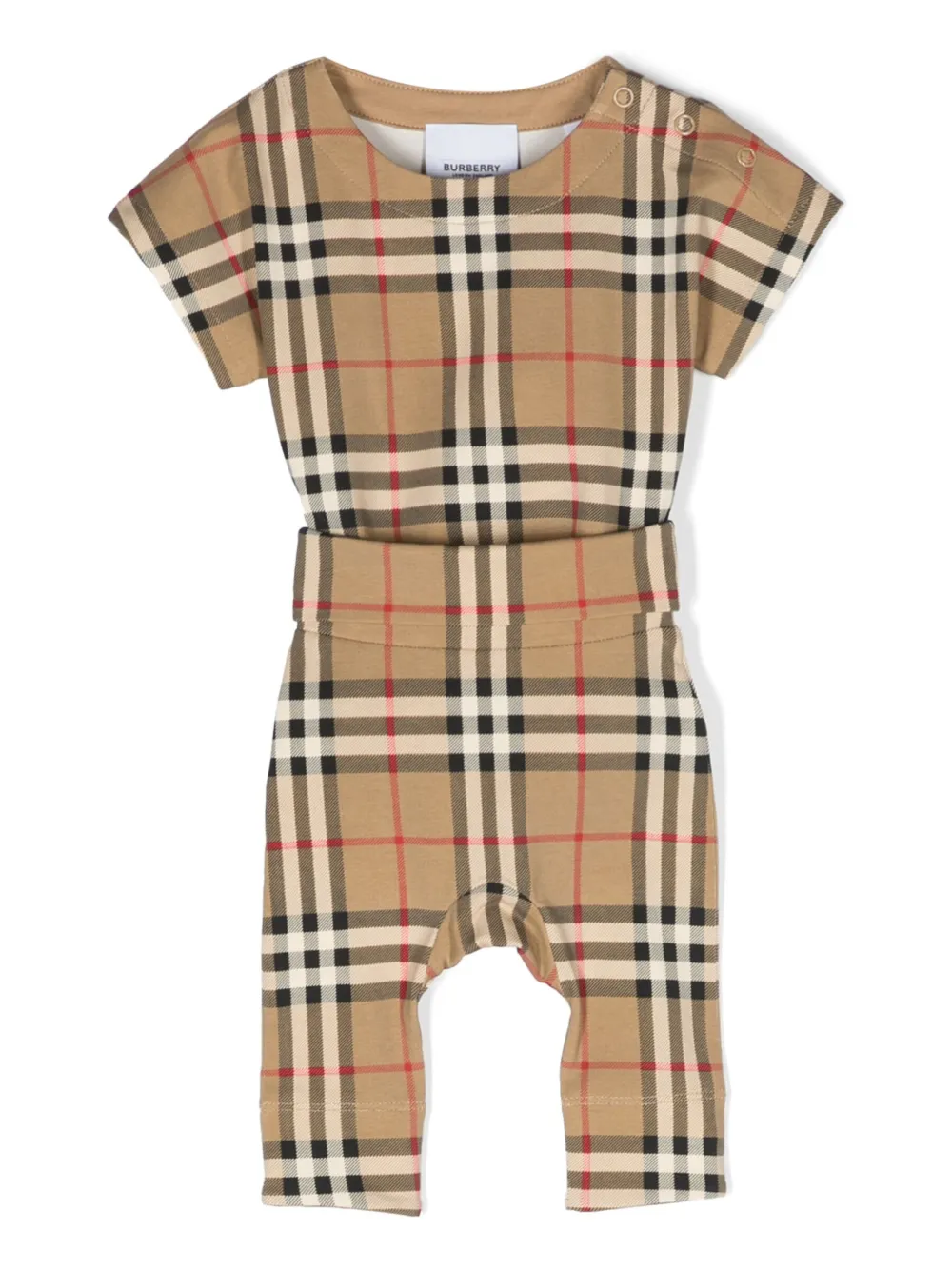 

Комплект для новорожденного в клетку Vintage Check Burberry Kids, бежевый