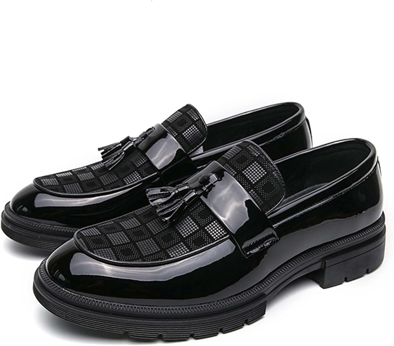 

Мужские удобные туфли с плоской подошвой и противоскользящей поверхностью, большие размеры, деловые кожаные туфли с квадратным носком, повседневные удобные формальные туфли Wurmiuhd, черный