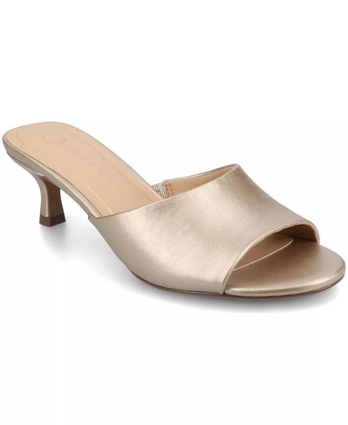 Женские босоножки-платья Jeylah Slip On Single Band на каблуке-рюмочке Journee Collection, коричневый/бежевый