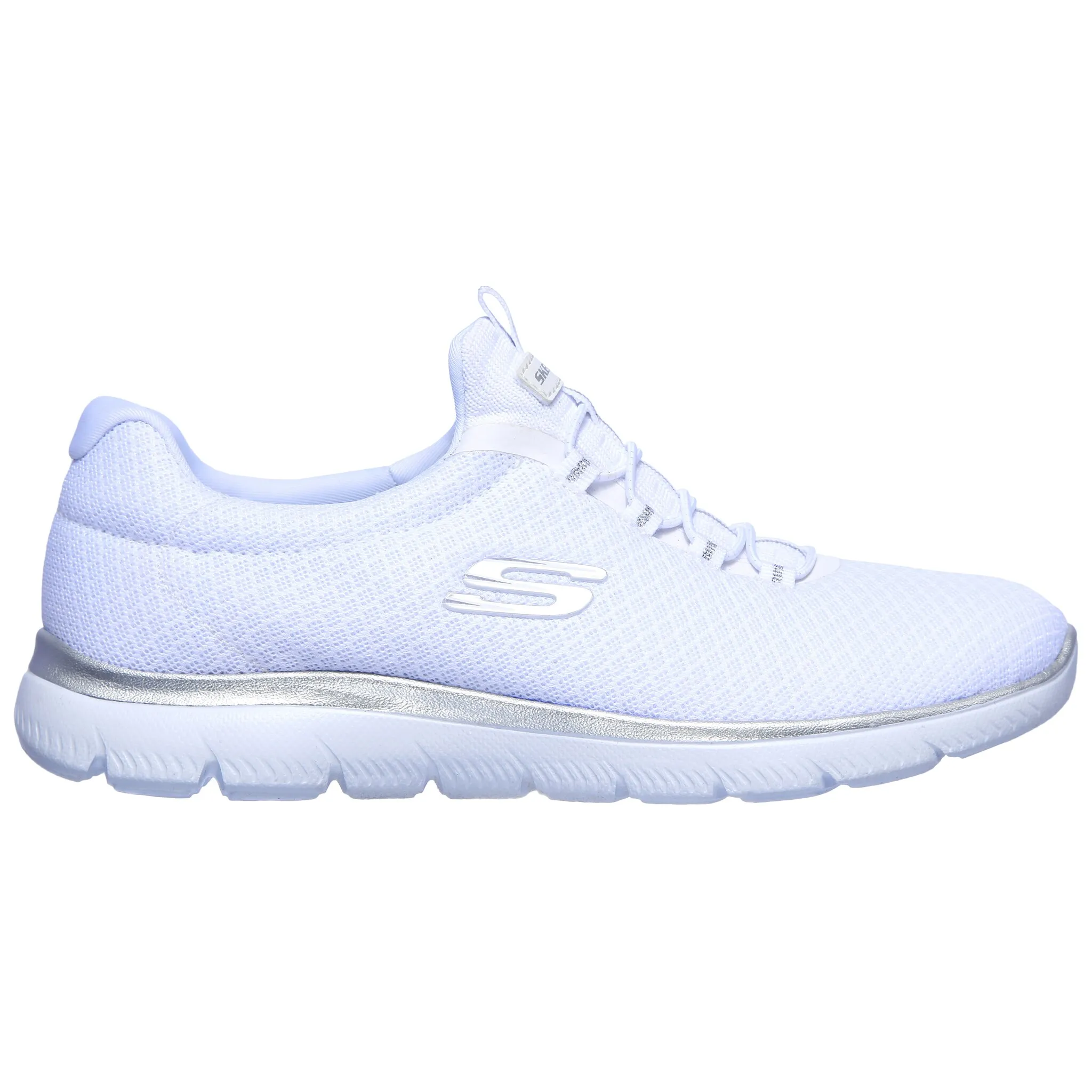 Слипоны Skechers "SUMMITS", тапочки, повседневная обувь, удобная обувь с тонкими контрастными деталями, серебристый — фото 2