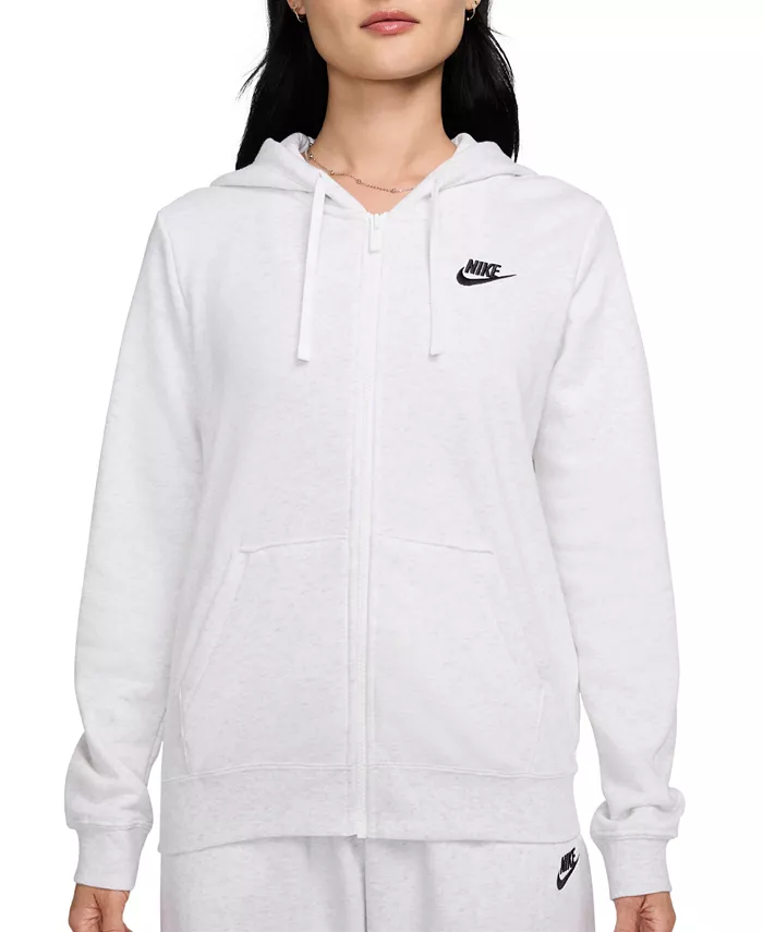 

Женская толстовка с молнией Club Fleece из коллекции спортивной одежды Nike, серый