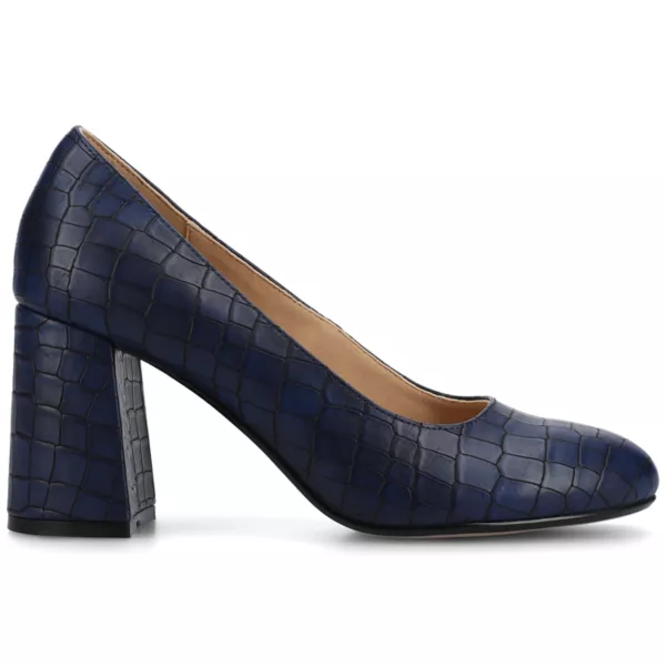Серфина закрытые туфли на устойчивом каблуке Journee, цвет croco blue — фото 2