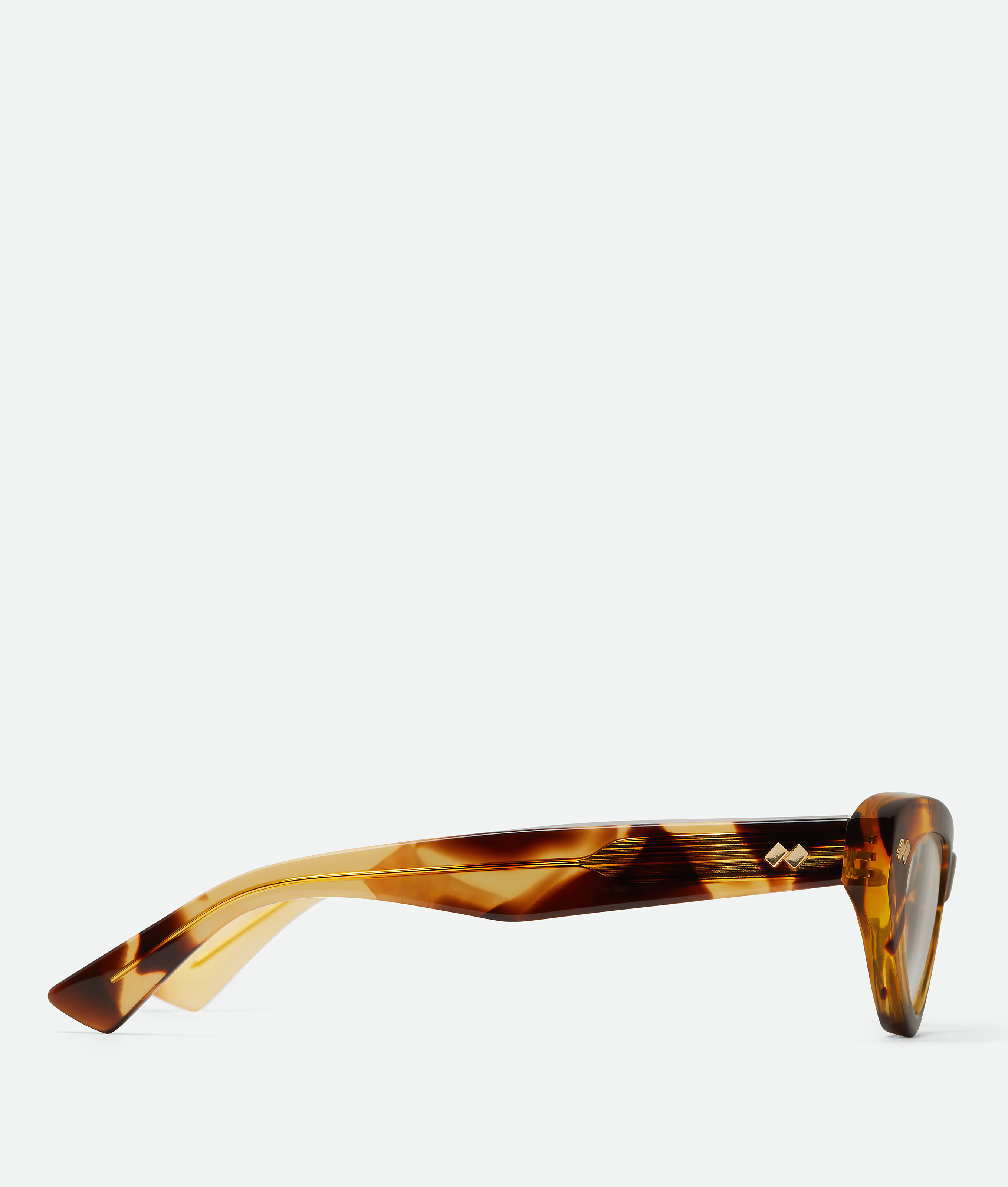 Dizzy cat eye eyeglasses BOTTEGA VENETA, прозрачный/гавана — фото 3
