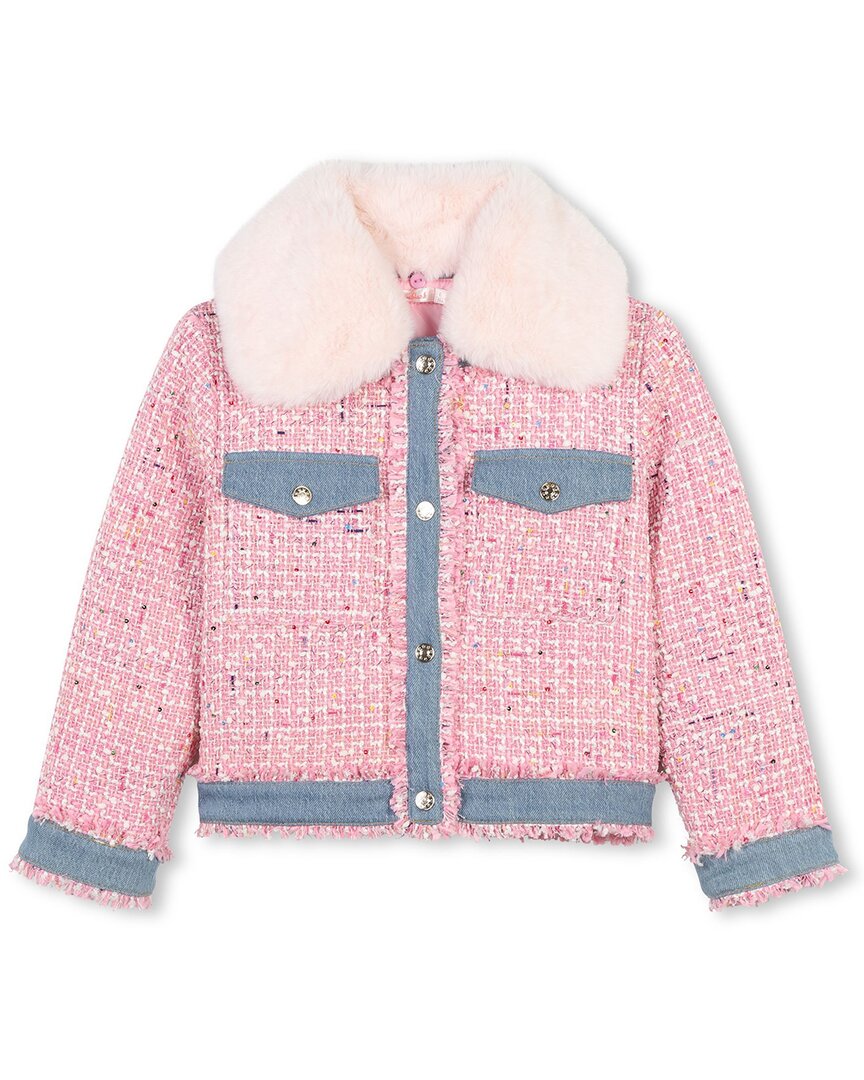 

Куртка из овчины твида Billieblush, розовый