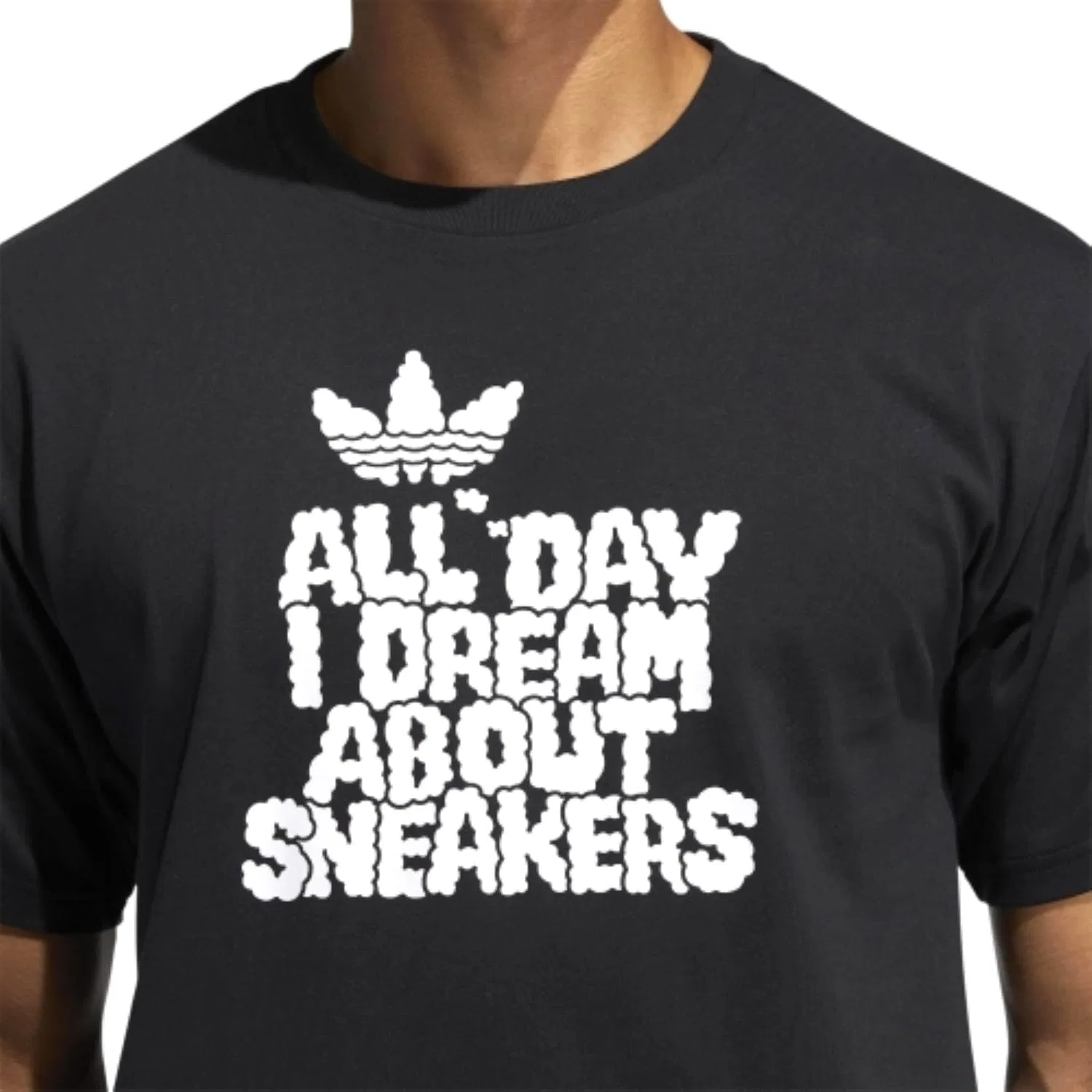 Футболка Adidas Men's All Day I Dream с коротким рукавом, черно-белая — фото 2