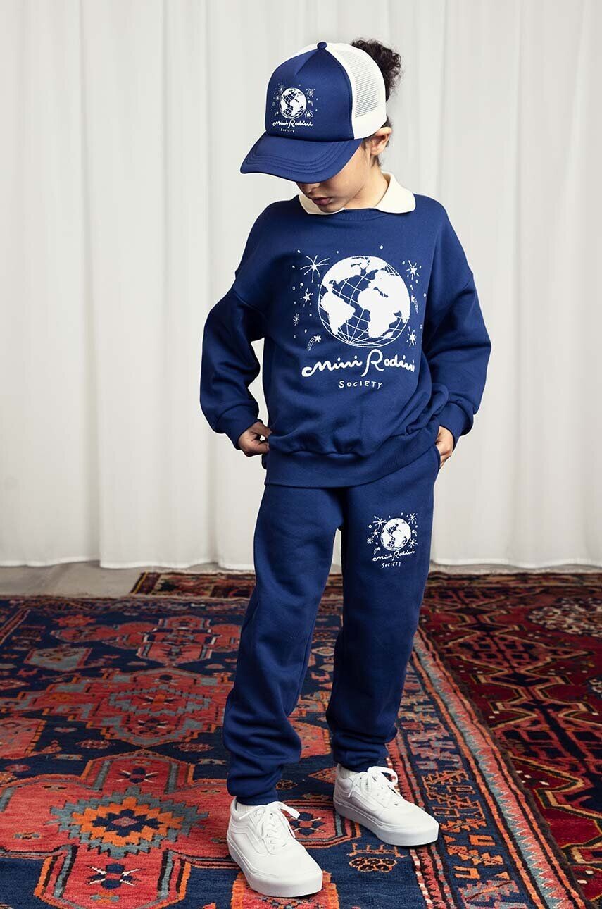 

Хлопковая толстовка Mini Rodini для мальчиков и девочек, темно-синий