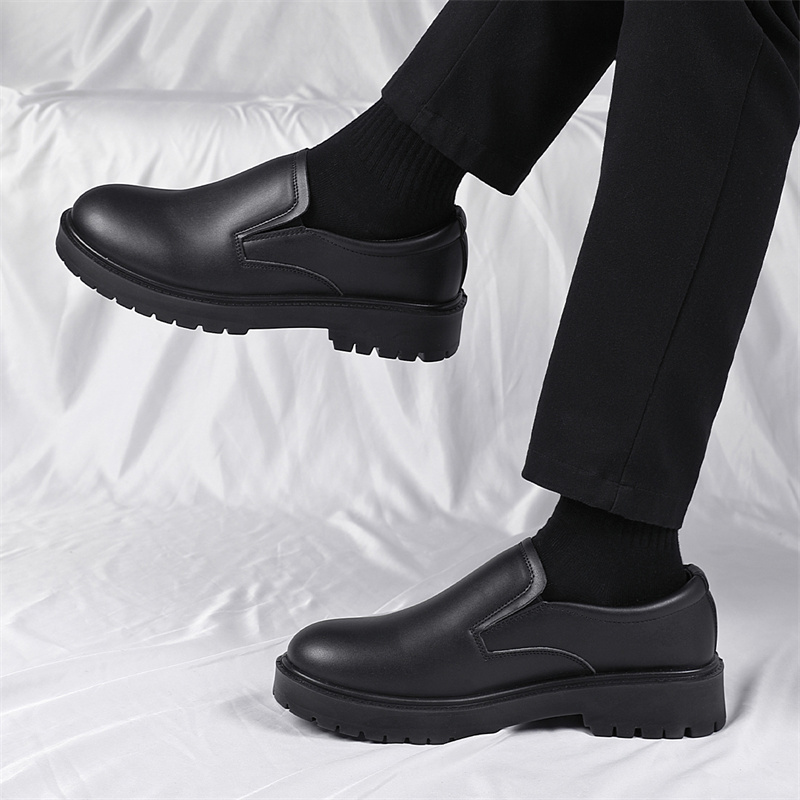 WARRIOR Мужские повседневные туфли из искусственной кожи Matte Black — фото 4