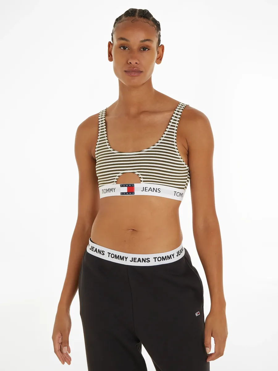 

Бюстгальтер без косточек Tommy Hilfiger Underwear "KEYHOLE BRALETTE PRINT", в полоску, вырез, цвет Tj Skinny Stripe