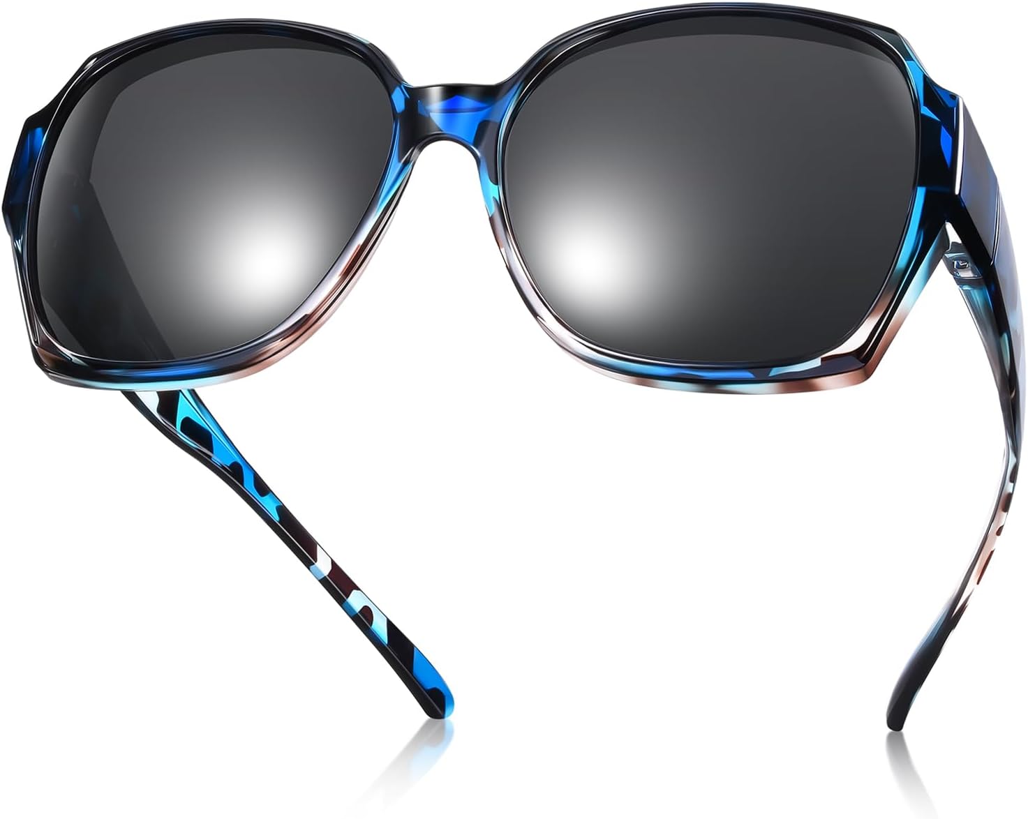 

Поляризованные солнцезащитные очки Br'Guras, надеваемые поверх обычных очков, для женщин и мужчин, модные квадратные, легкие (сине-серый леопардовый принт, черный), A1-blue Grey Leopard