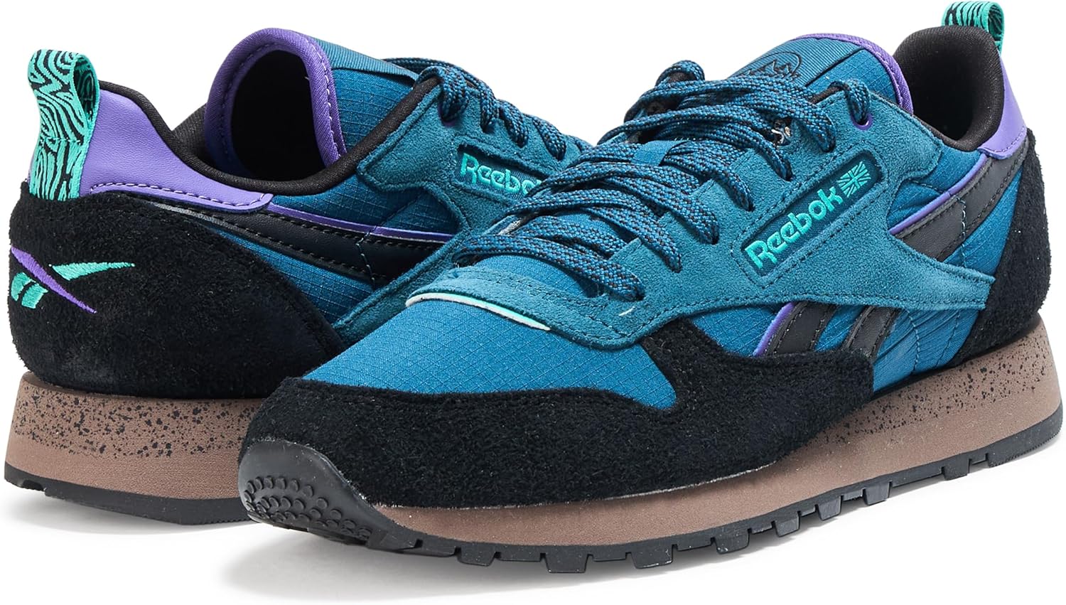 Классические кожаные кроссовки для взрослых, унисекс V1 Reebok, черный/синий/коричневый — фото 3
