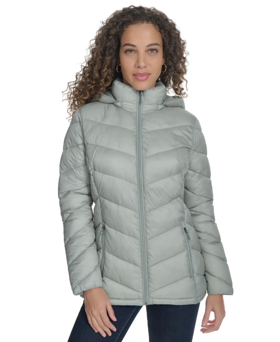 

Женская складная пуховая куртка с капюшоном Charter Club, Mint Tea