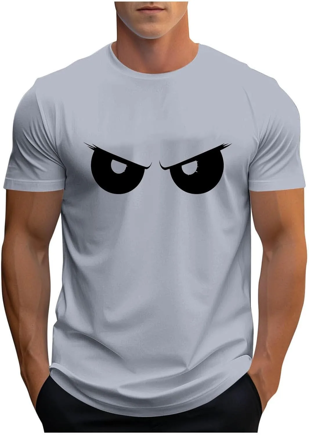 

Футболка с принтом скелета для мужчин, Boat Neck, спортивная