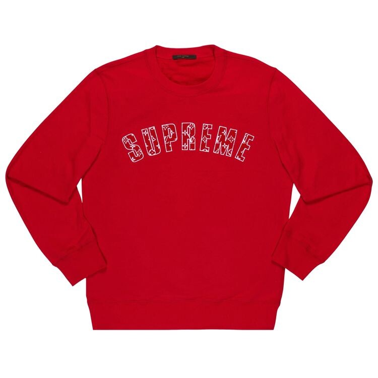 

Толстовка Louis Vuitton x Supreme Arc Logo Crewneck Red, красный