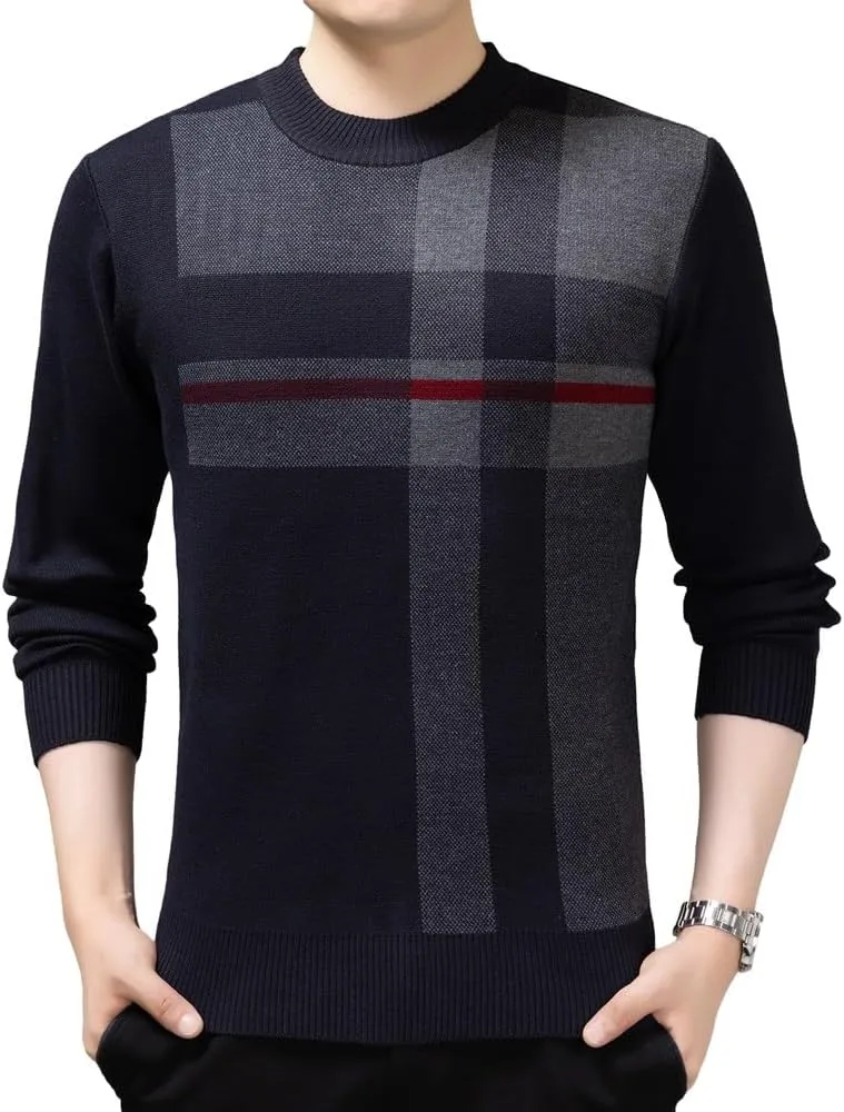 

Мужской свитер SWEPER — теплый зимний вязаный с полосками