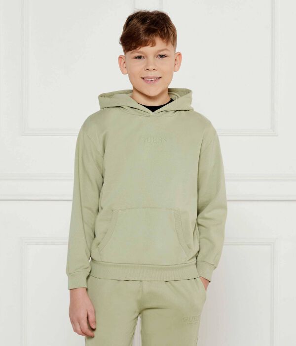 

Толстовка детская Guess хлопковая однотонная, зеленый