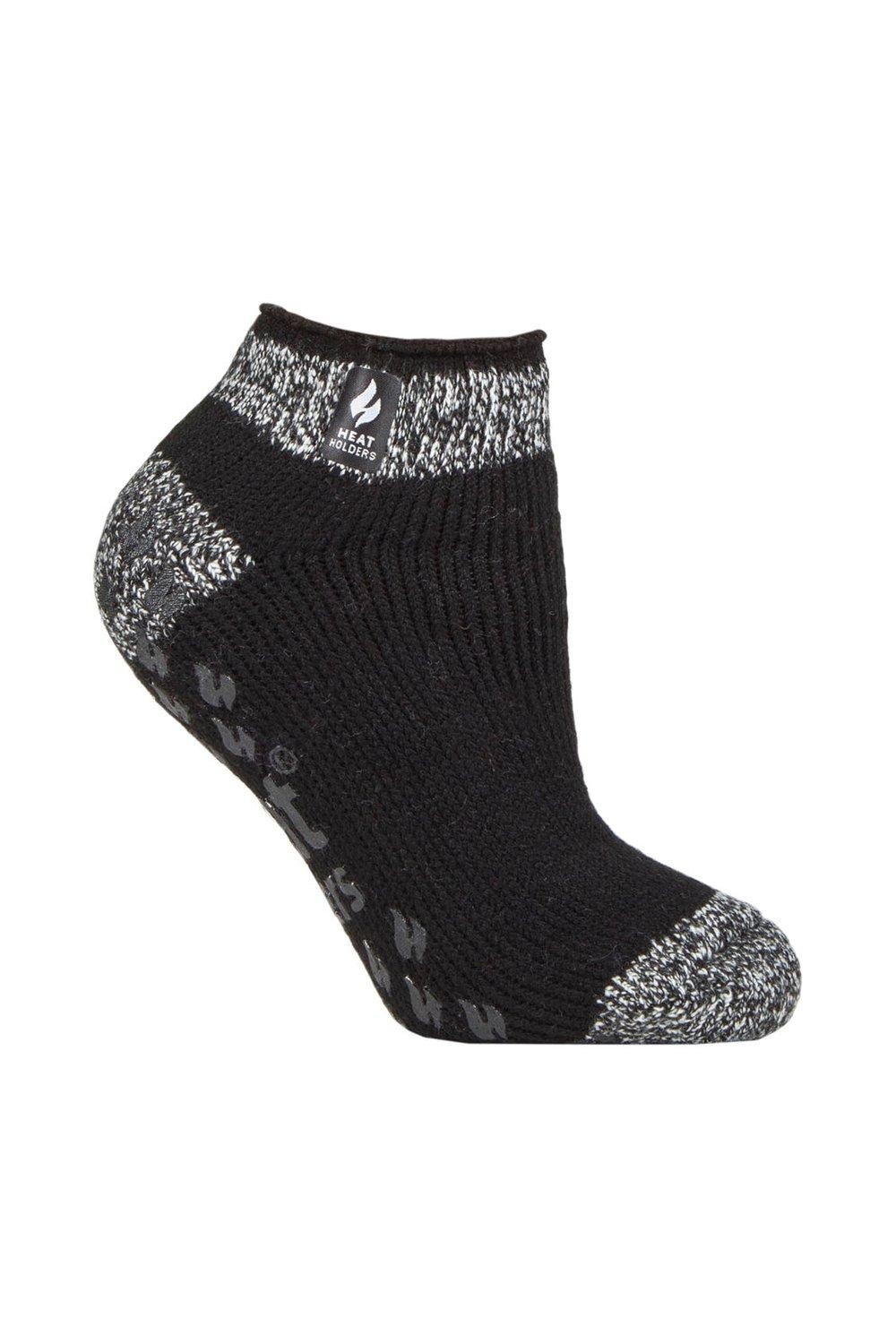 

1 пара носков-тапочек до щиколотки 2.3 TOG с рисунком и полосками SOCKSHOP Heat Holders, черный