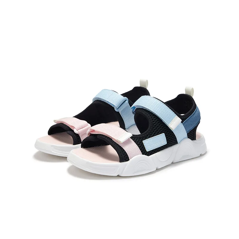 XTEP Synthetic Leather, Textile Slip Resistant And Breathable Low top Sandal Black Ripple Blue Ice Cream Pink Kids' — фото 3