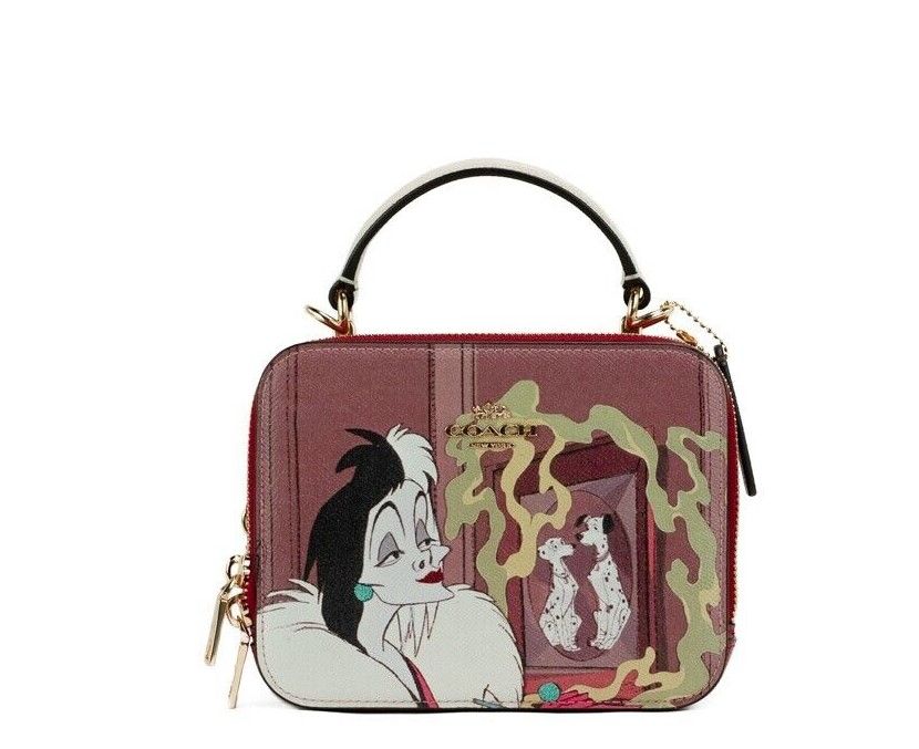 

Сумка-коробка через плечо с мотивом Disney Cruella из кожи Crossgrain Coach