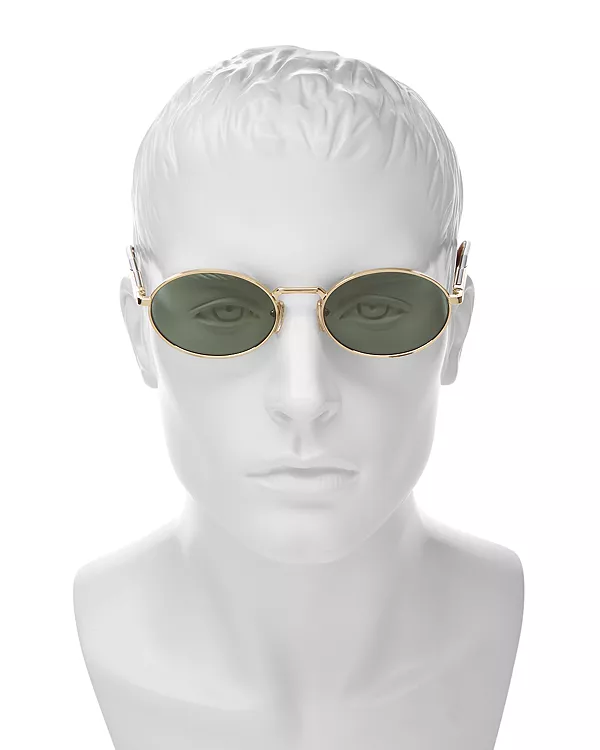 Круглые солнцезащитные очки, 55 мм Prada, зеленый — фото 3