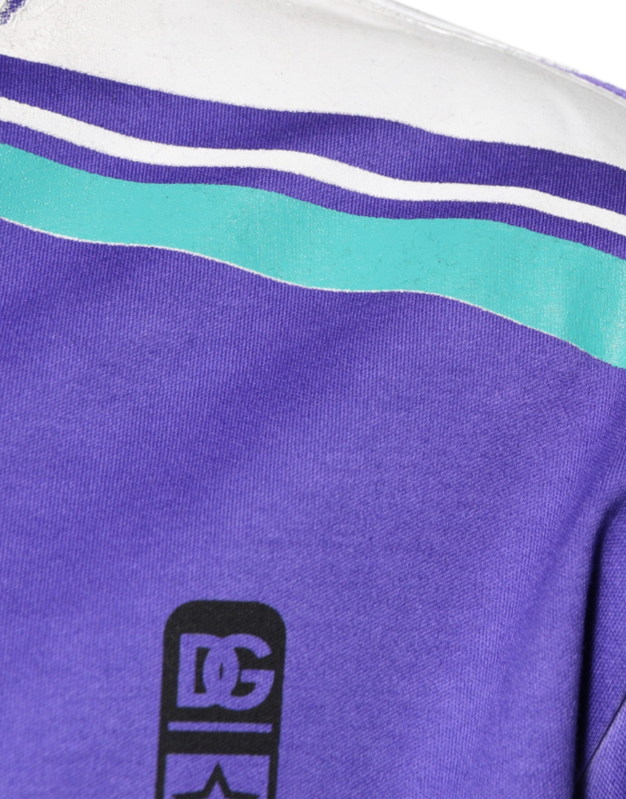 Футболка из хлопкового джерси с логотипом Purple Logo и V-образным вырезом Dolce & Gabbana, фиолетовый — фото 4