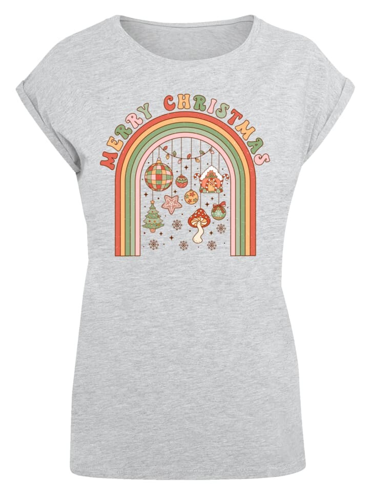 

Футболка F4NT4STIC T-Shirt Merry Weihnachten Cozy Vibes, пятнистый серый