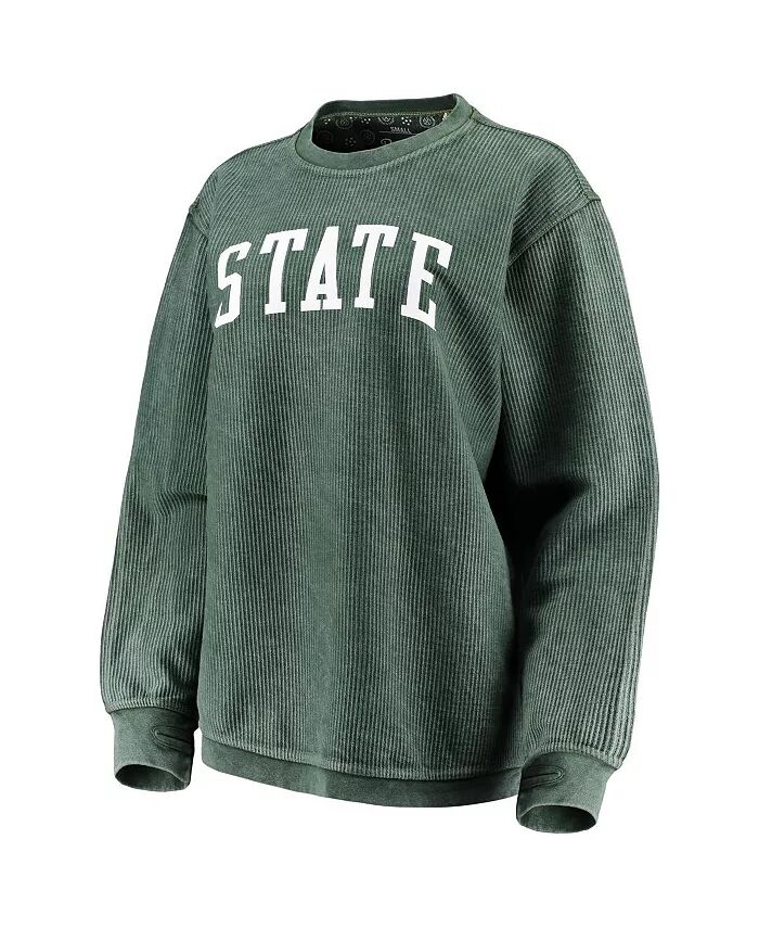 

Женская зеленая состаренная толстовка-пуловер Michigan State Spartans Comfy Cord Vintage-Like Wash Basic Arch Pressbox