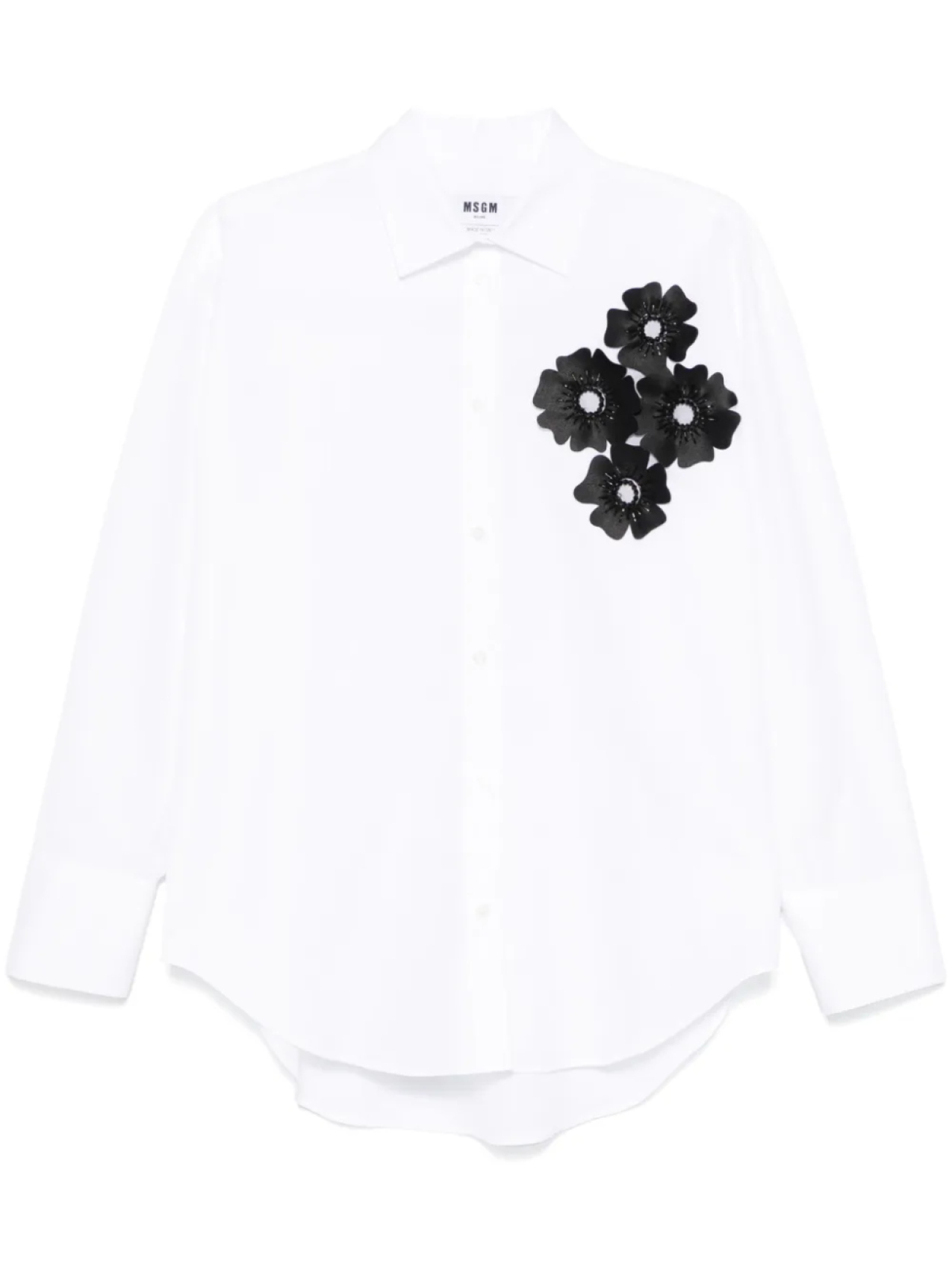 

Рубашка с цветочной аппликацией MSGM, белый