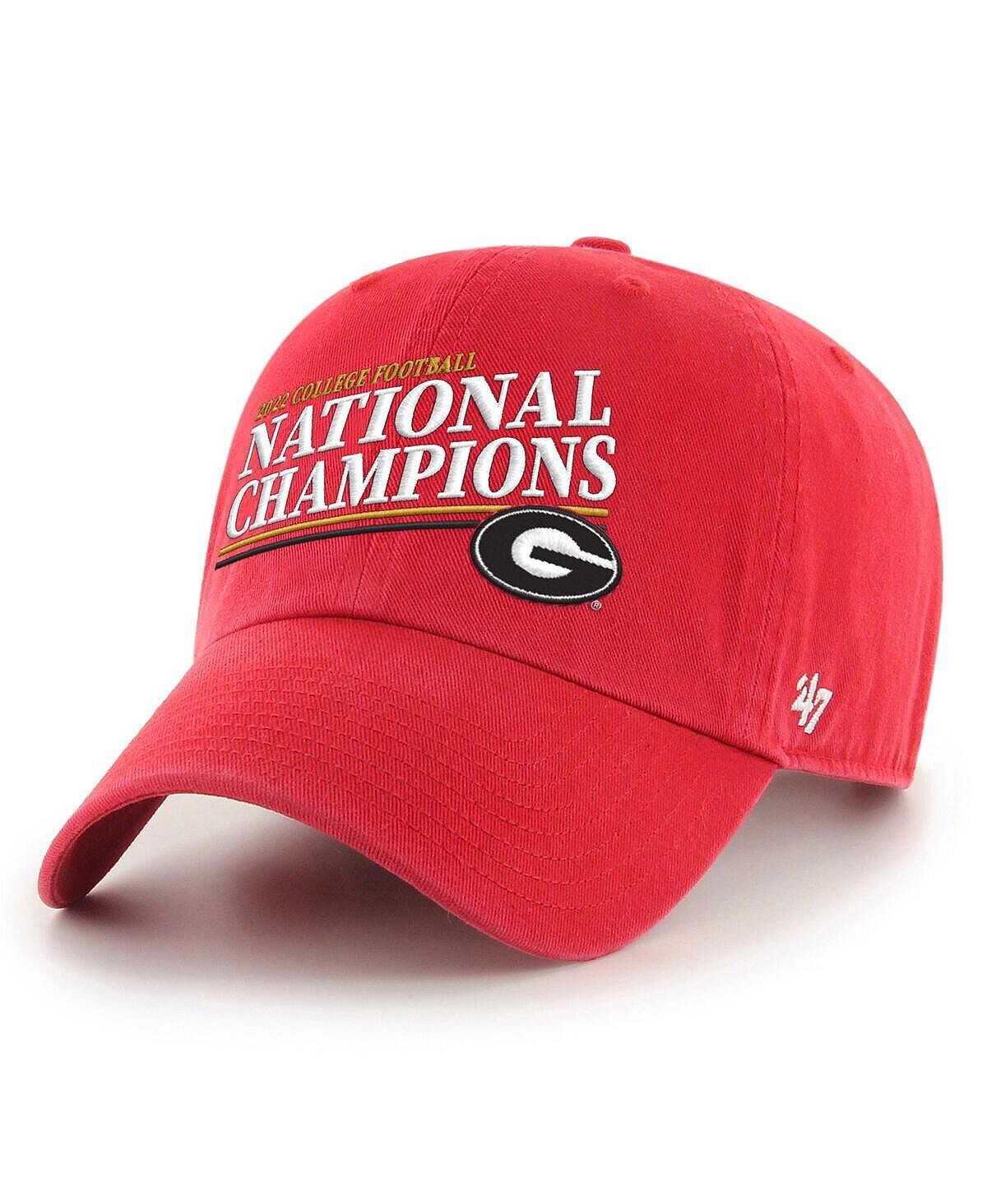 

Мужская регулируемая кепка Red Georgia Bulldogs College Football Playoff 2022 National Champions с наклоном и очисткой '47 Brand