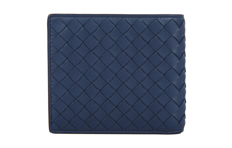 Миниатюрный унисекс-кошелёк из овчины синий Bottega Veneta — фото 3