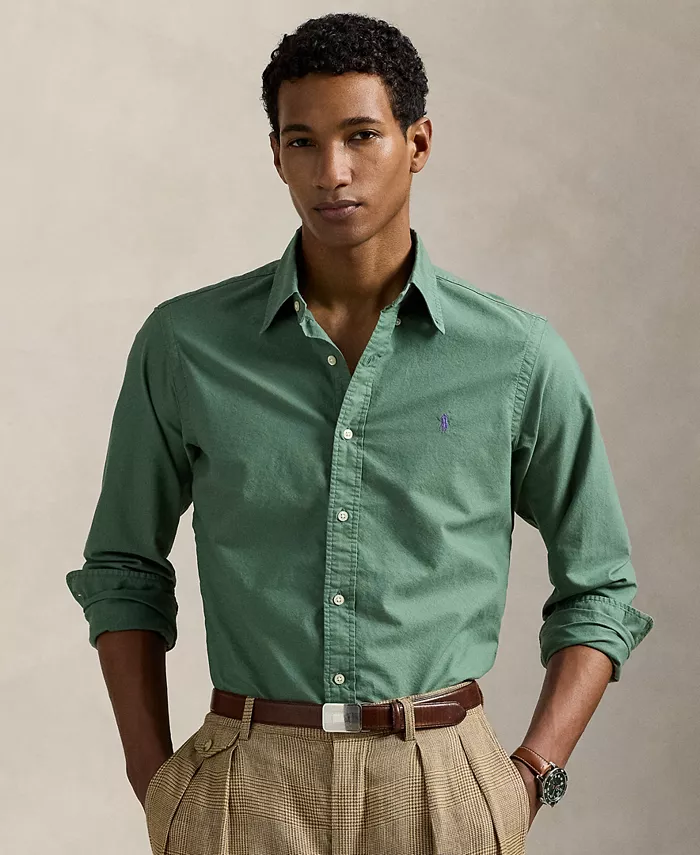 

Мужская оксфордская рубашка с предварительной окраской ткани Polo Ralph Lauren, зеленый