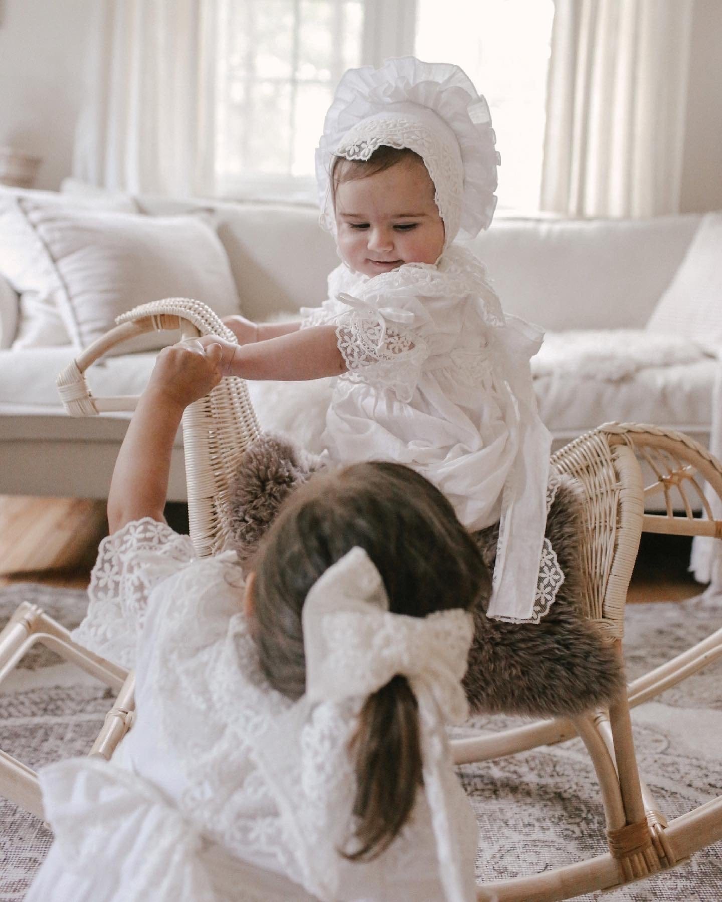 Катерина вышитый льняной комбинезон Petite Maison Kids, белый — фото 3