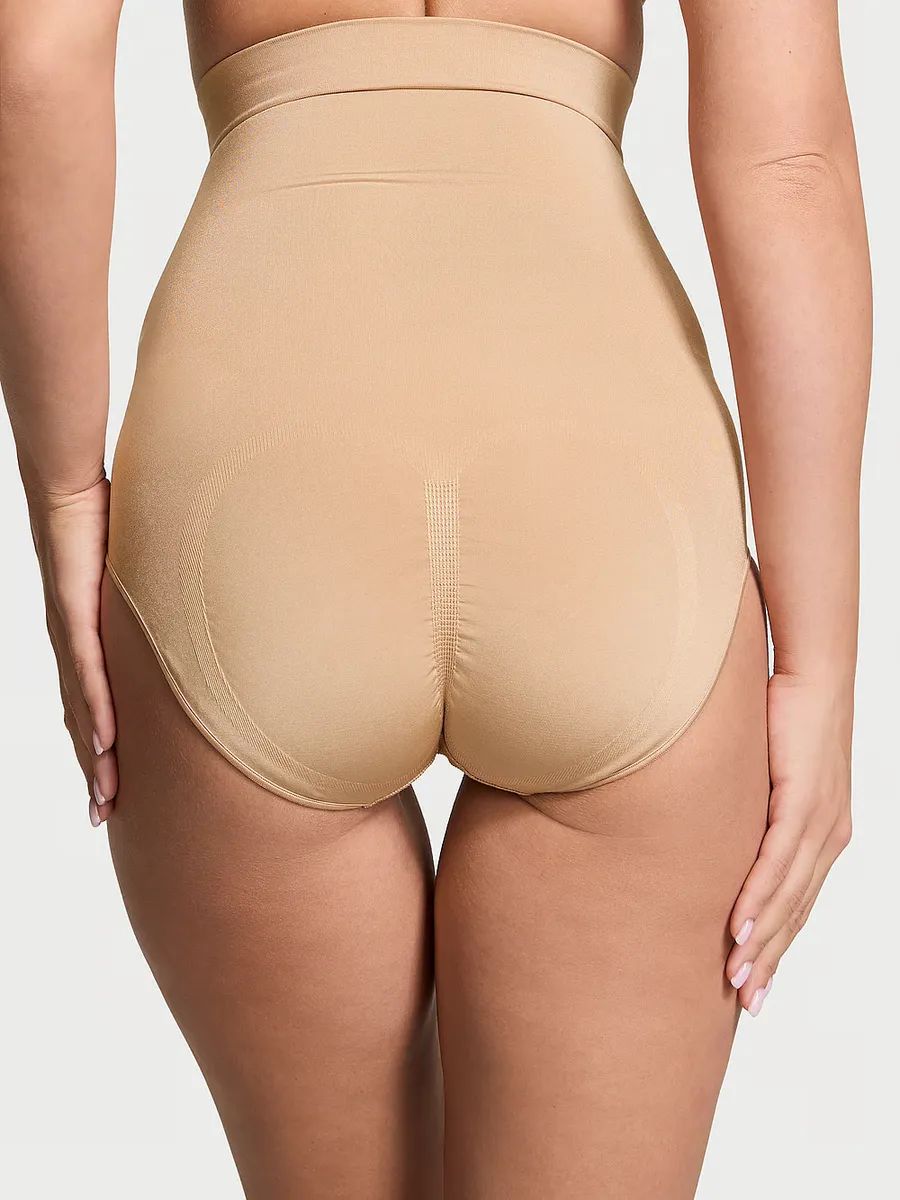 Трусы Victoria'S Secret Seamless Shaping High-Waist Thong, пралине — фото 2