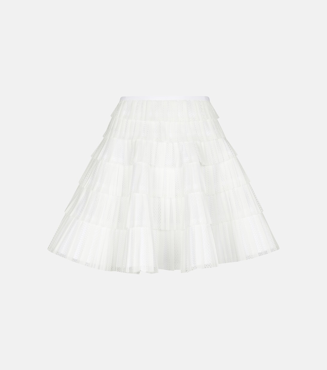 

Кружевная мини-юбка со складками ALAÏA, белый